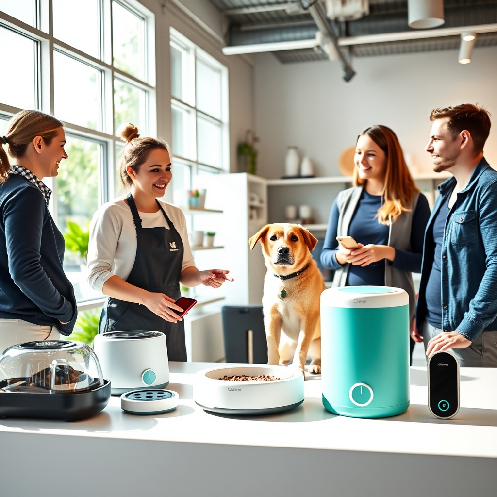 Pet care devices in use